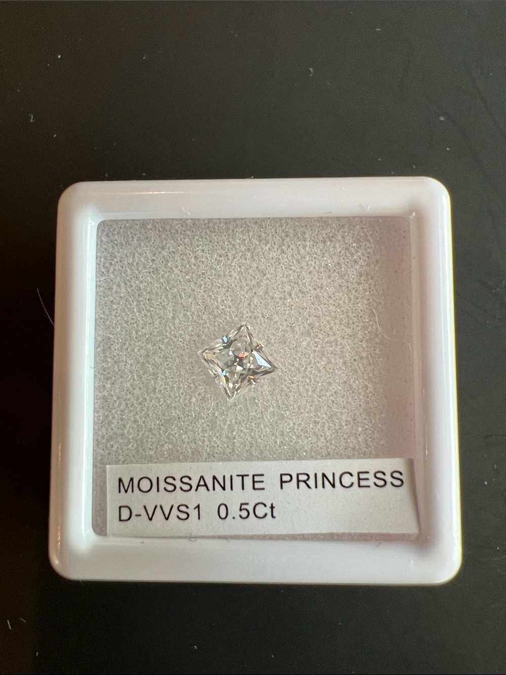 1pc Princess Cut Moissanite 0.5ct D Color VVS1 Transparent Loose Stone